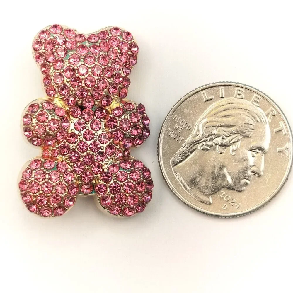 Pink Rhinestone Bone Brooch Pin Gold Tone Sparkly Pet Lover Jewelry